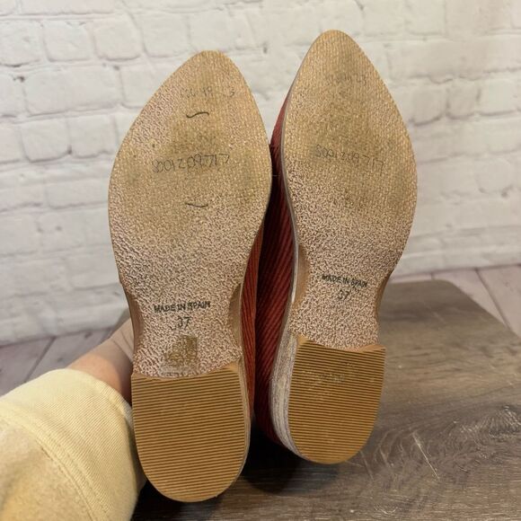 Free People Royale Rust Red Corduroy Booties size 37 - Picture 9 of 9